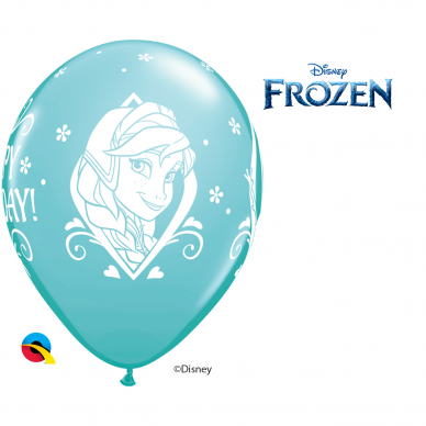 Balionas ''Frozen Happy Birthday'' karibų jūros spalvos (28cm) 1