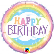 Folinis balionas ''Happy Birthday vaivorykštė''