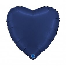 Folinis balionas širdelė ''Satin Blue Navy''