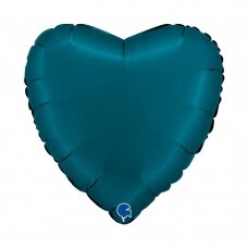 Folinis balionas širdelė ''Satin Petrol Blue''
