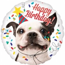 Folinis balionas su šuniuku ''Happy Birthday''
