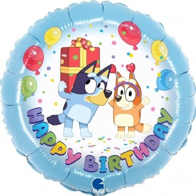 Folinis balionas ''Bluey Happy Birthday''