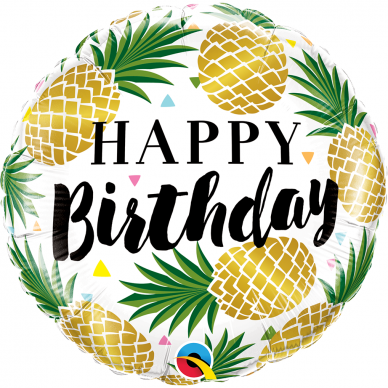 Folinis balionas ''Happy Birthday - ananasai''