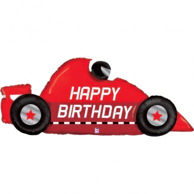 Folinis balionas ''Lenktyninis automobilis Happy Birthday'''